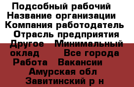 Подсобный рабочий › Название организации ­ Компания-работодатель › Отрасль предприятия ­ Другое › Минимальный оклад ­ 1 - Все города Работа » Вакансии   . Амурская обл.,Завитинский р-н